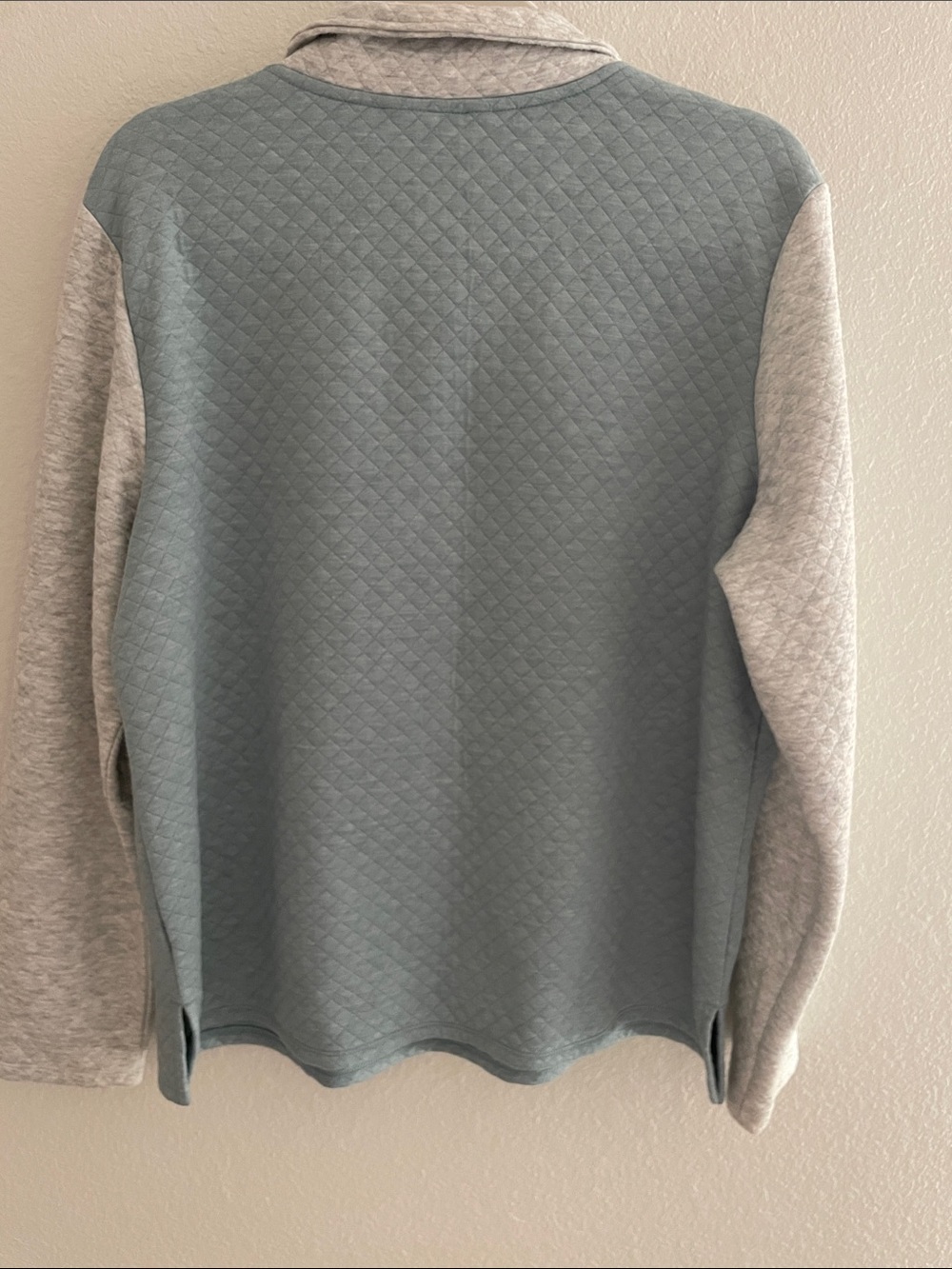 Carter's Quilted Half-Zip Pullover - Sage Green & Light Gray - Picture 4 of 5